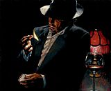 Fabian Perez Man lighting Cigarette II